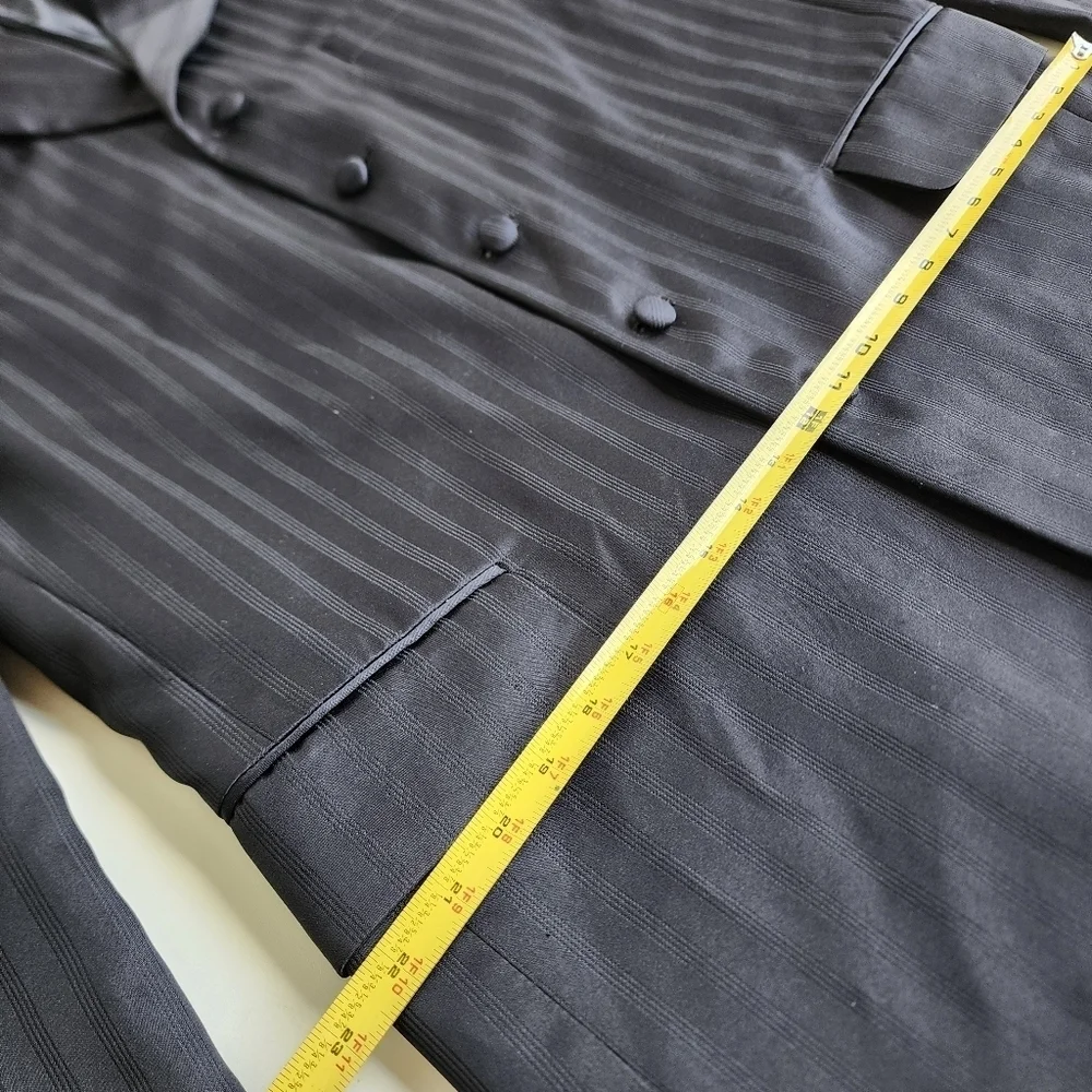 Luighi Balini Men’s Black Pinstripe 5 Button Suit Jacket 42R